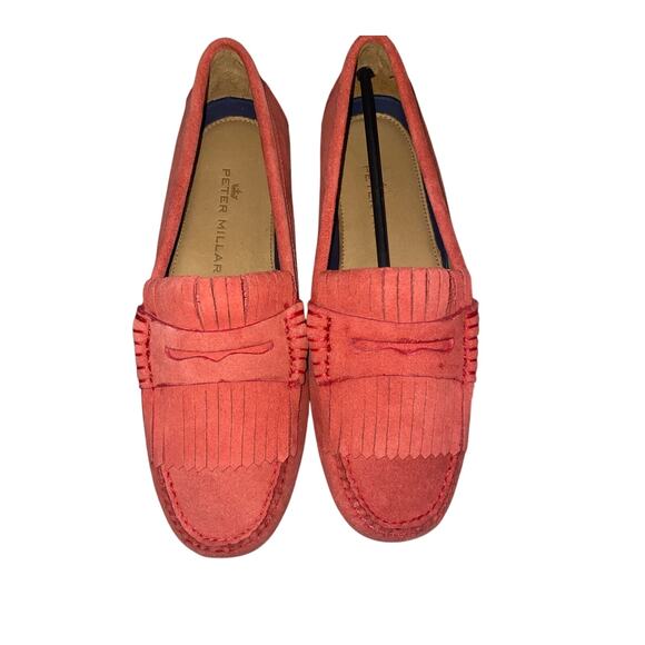 Peter Millar - Women’s 8M Loafers - NWOT - Coral Orange Red Golf Classy - Picture 1 of 7